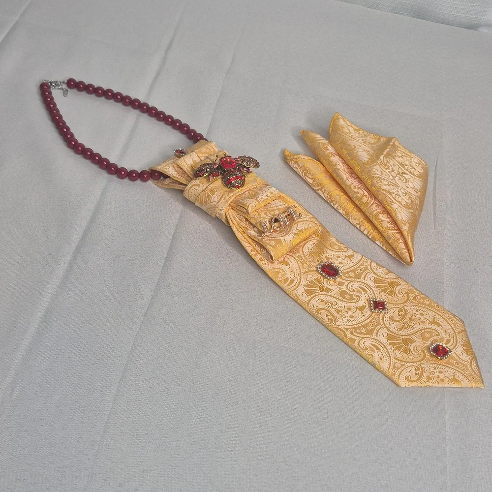 Handcrafted Luxury Fashion Necktie Necklace 📿 (GOLDIE LOCS)